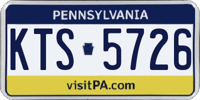PA license plate KTS5726