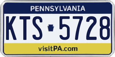 PA license plate KTS5728
