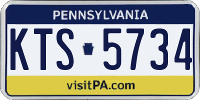 PA license plate KTS5734