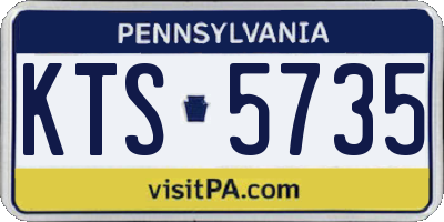 PA license plate KTS5735