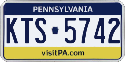 PA license plate KTS5742