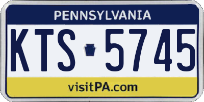 PA license plate KTS5745