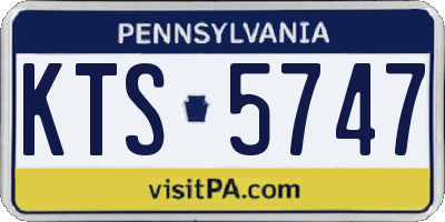 PA license plate KTS5747