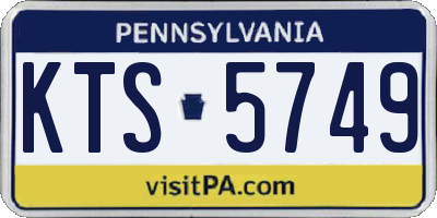 PA license plate KTS5749