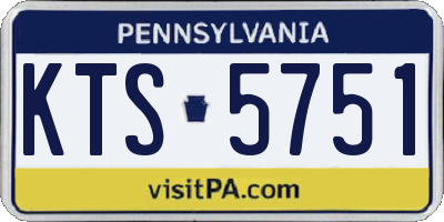 PA license plate KTS5751