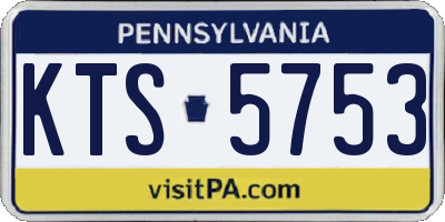 PA license plate KTS5753