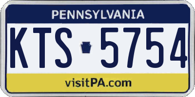 PA license plate KTS5754