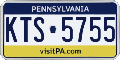 PA license plate KTS5755