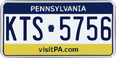 PA license plate KTS5756