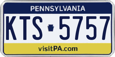 PA license plate KTS5757