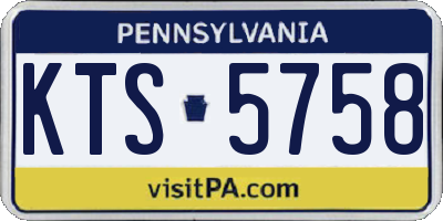 PA license plate KTS5758