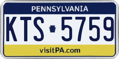 PA license plate KTS5759