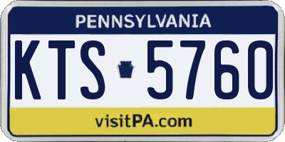 PA license plate KTS5760