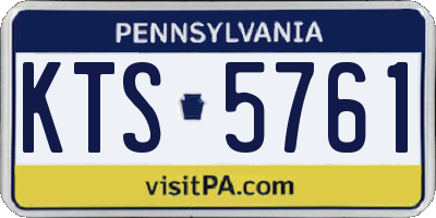PA license plate KTS5761
