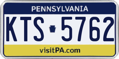 PA license plate KTS5762