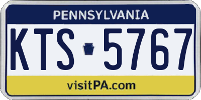 PA license plate KTS5767