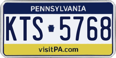 PA license plate KTS5768