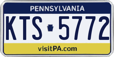 PA license plate KTS5772