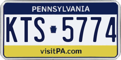 PA license plate KTS5774