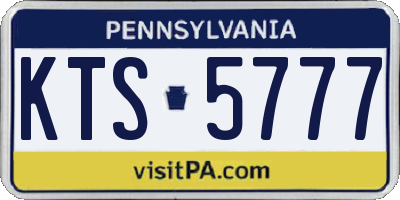 PA license plate KTS5777