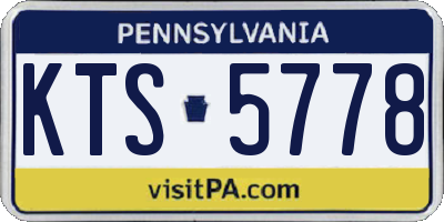 PA license plate KTS5778