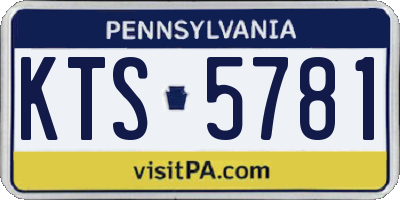 PA license plate KTS5781