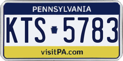 PA license plate KTS5783