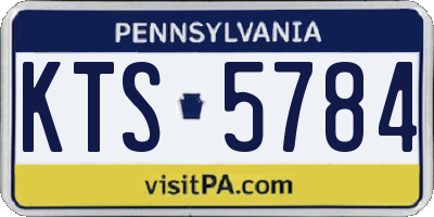PA license plate KTS5784