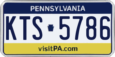 PA license plate KTS5786