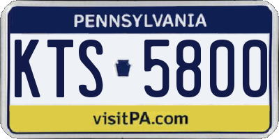 PA license plate KTS5800
