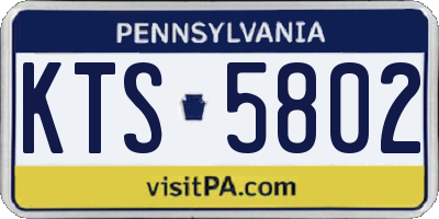 PA license plate KTS5802
