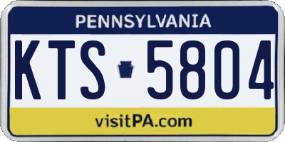PA license plate KTS5804