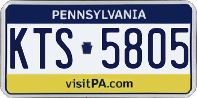 PA license plate KTS5805