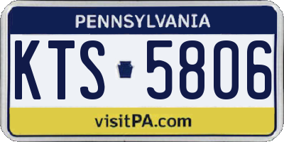 PA license plate KTS5806