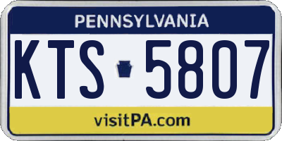 PA license plate KTS5807