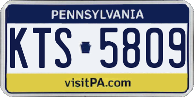 PA license plate KTS5809