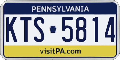 PA license plate KTS5814