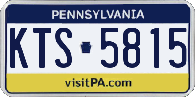 PA license plate KTS5815