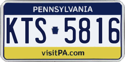 PA license plate KTS5816