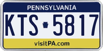 PA license plate KTS5817