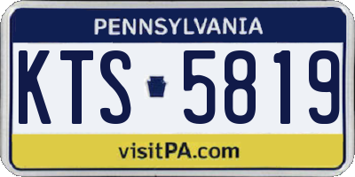 PA license plate KTS5819