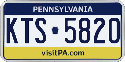 PA license plate KTS5820