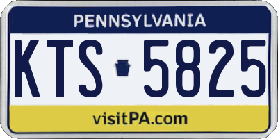 PA license plate KTS5825
