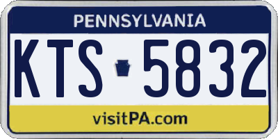 PA license plate KTS5832