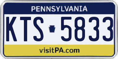 PA license plate KTS5833