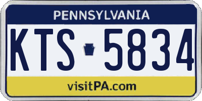 PA license plate KTS5834