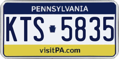 PA license plate KTS5835