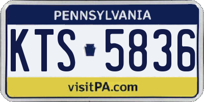 PA license plate KTS5836
