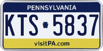 PA license plate KTS5837