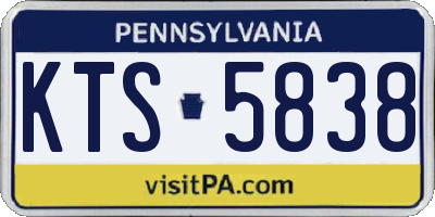 PA license plate KTS5838